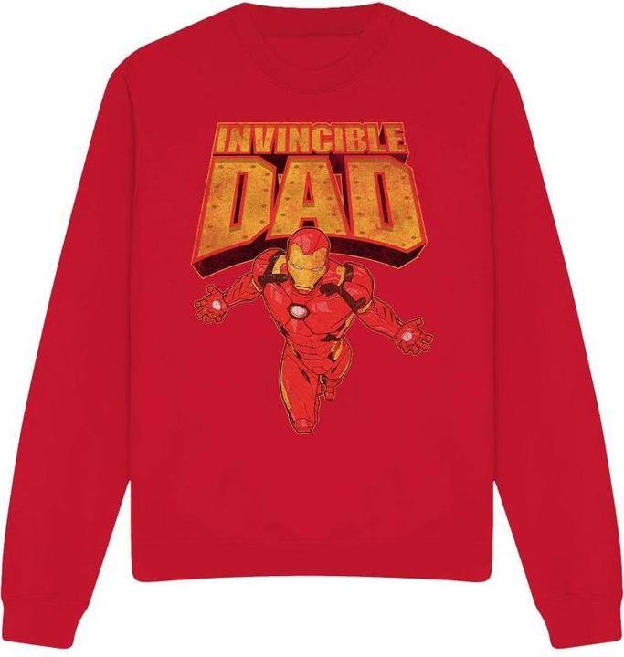 Actual product image Iron Man Unisex Adult Invincible Dad Flying Fathers Day Sweatshirt (S)