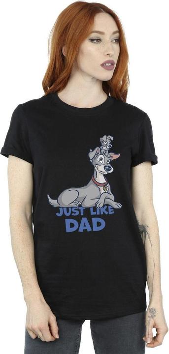 Actual product image Disney Womens/Ladies Lady And The Tramp Just Like Dad Cotton Boyfriend T-Shirt (S)