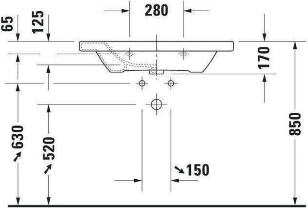 Actual product image Duravit Furniture washbasin DuraStyle 80 cm white 2320800000 (480 mm, 800 mm)