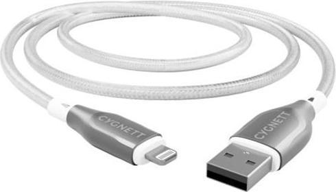 Image du produit Cygnett Câble blindé Lightning vers USB-A, blanc, 2 m (2 m, USB 1.0)
