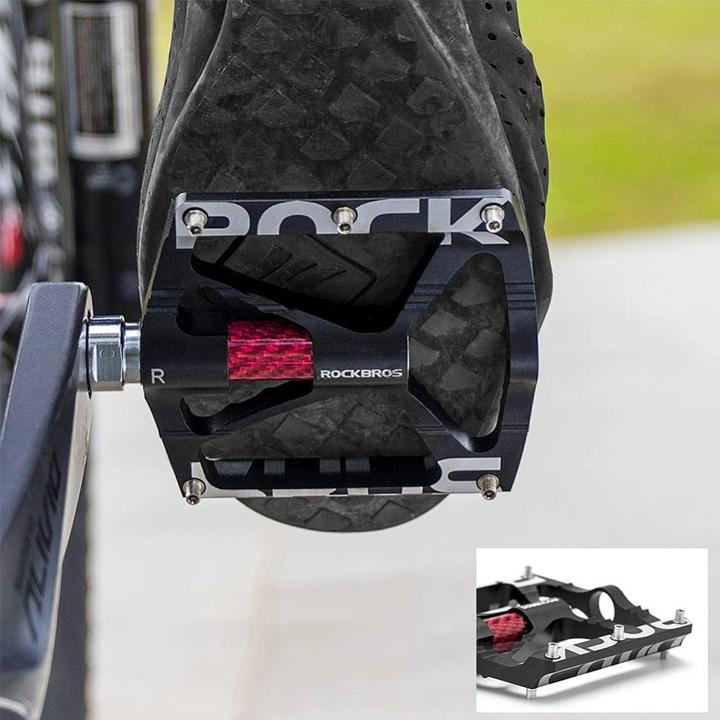 Actual product image Rockbros 37213071001 Aluminium Alloy Bicycle Pedal Set - Black