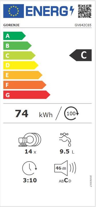 Energy Label Gorenje GV642C65 (60cm)