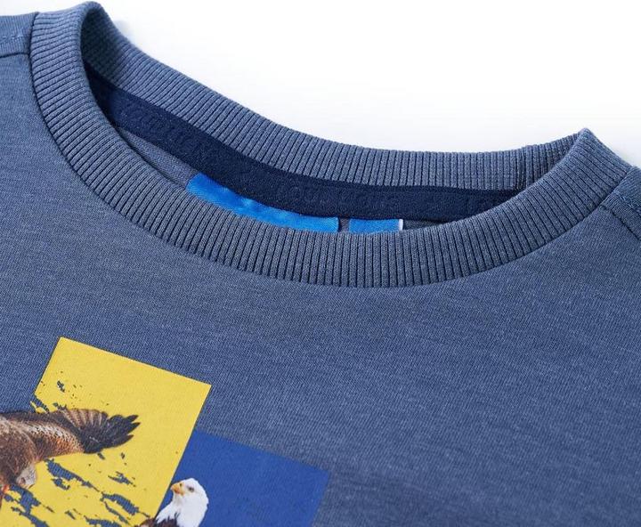Produktbild VidaXL Kinder-Langarmshirt Blau Melange 128,Material: 60 (128)