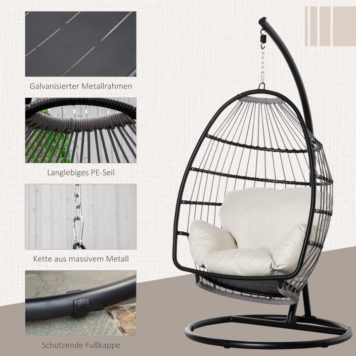 Immagine prodotto Outsunny Sedia sospesa con cuscino (160 kg)