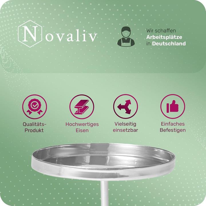 Produktbild Novaliv 8x Kerzentülle ohne Dorn 9cm SILBER Kerzenteller zur Dekoration Adventskranzdekor Stecken