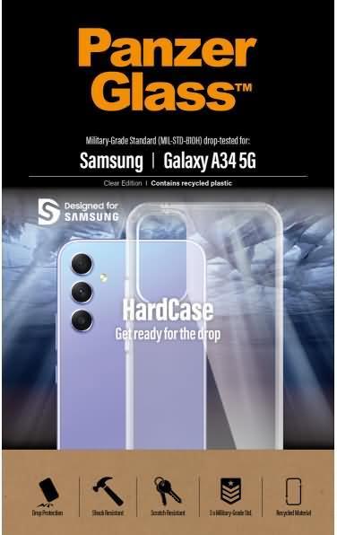 Produktbild PanzerGlass HardCase Samsung A34 5G A346 Antibacterial Military grade clear 0444 (Samsung Galaxy A34 5G)