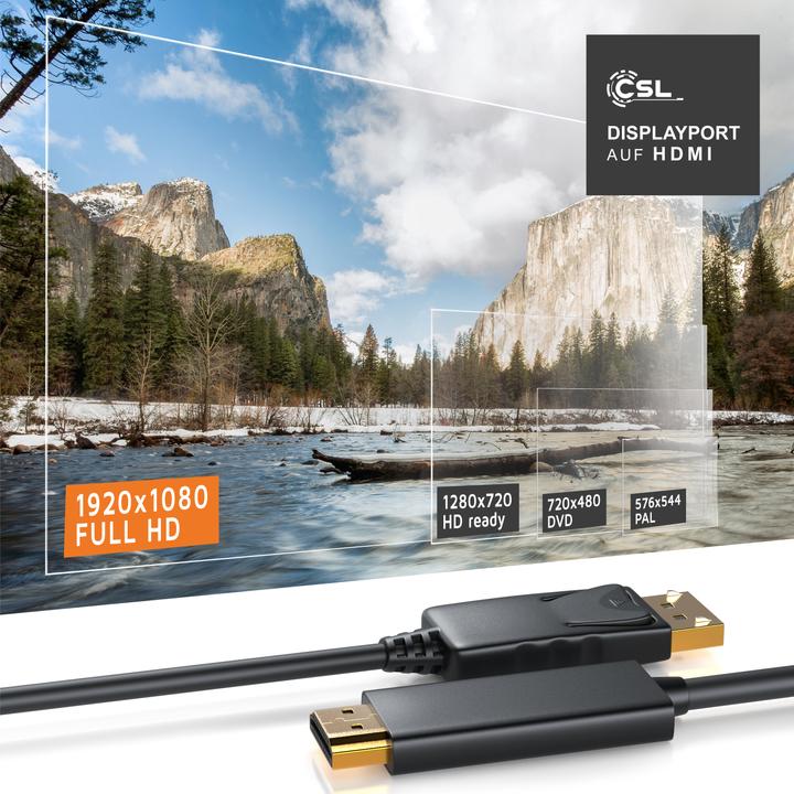 Immagine prodotto CSL DisplayPort - HDMI (3 m, DisplayPort, HDMI)