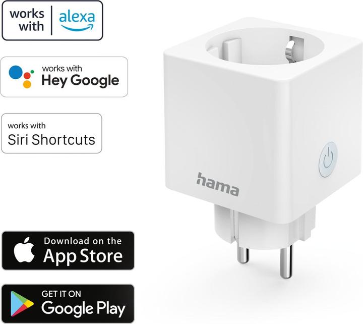 Produktbild Hama WLAN-Steckdose HomeKit per Sprache/App steuern, 3.680W, 16A