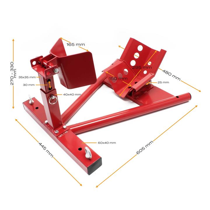 Image du produit Wiltec Support de moto pour Roue avant Pied de montage, pour Roues de 13-17 pouces et 90-130 mm de large