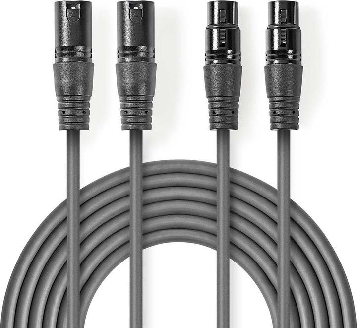 Nedis Câble audio XLR compensé 2X XLR 3 broches Mach (3 m, XLR)