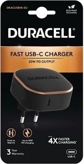 Immagine prodotto Duracell Caricatore da parete USB-C 20W (nero) (20 W)