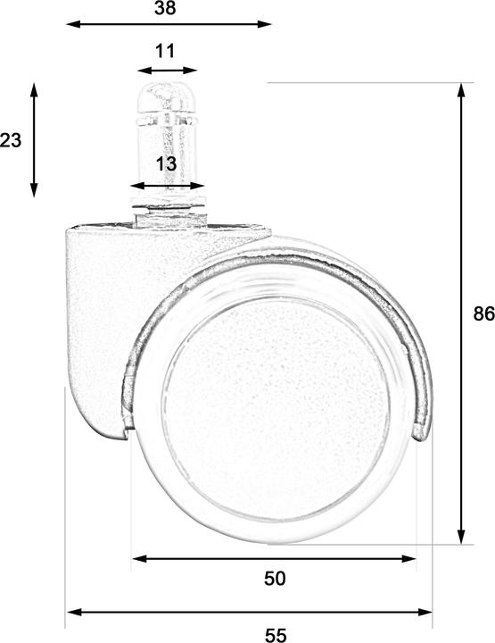 Actual product image Jamb Hard floor castors