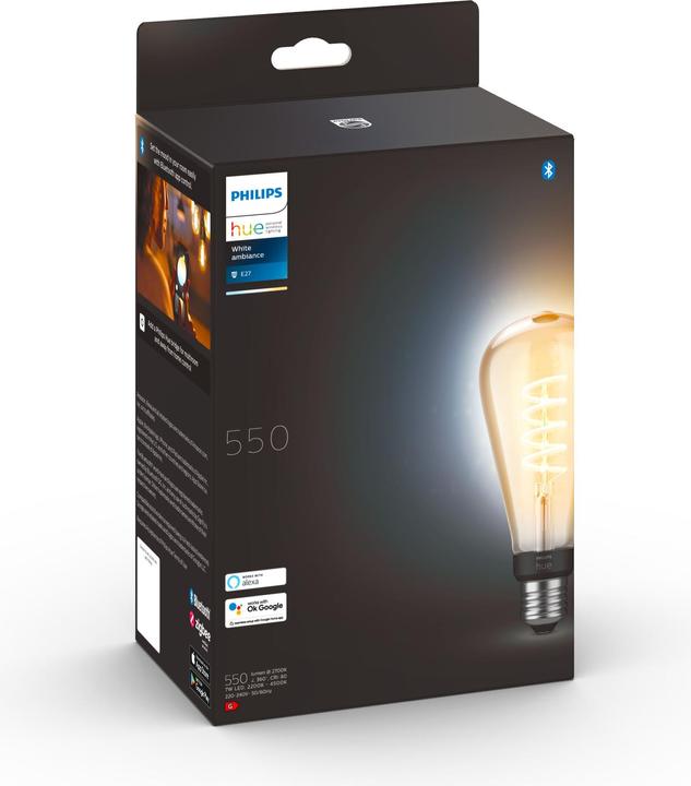 Produktbild Philips Hue Philips E27 Einzelpack Giant Edison (E27, 7 W, 550 lm, 1 x, G)