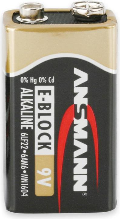 Ansmann Batterie Block E 6LR61 1er x-Pow. Spannung von 9 V - Batterie - 9V-Block (1 Stk., 9V Block, 550 mAh)