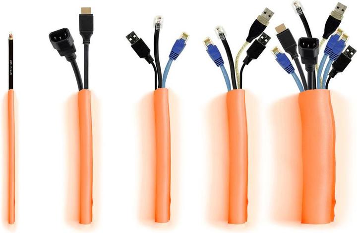 Actual product image Multibrackets Cable guide, orange, in 25m carton unroll box (Cable hole, 2500 cm)