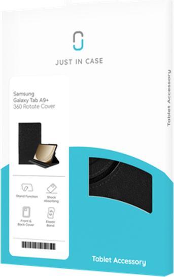 Produktbild Just in Case Pu-Leder Rotating 360 Book Hülle Schwarz Samsung Galaxy Tab A9+ (Galaxy Tab A9+)
