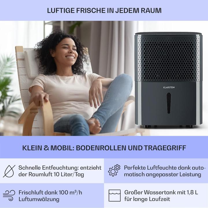 Produktbild Klarstein Luftentfeuchter & Luftreiniger (20 m², 10 l/24h)