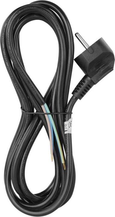 Actual product image Emos Mains cable PVC 3x 1.0mm2, 3m, black (3 m)
