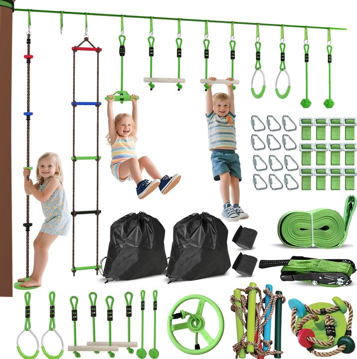 Produktbild Aiyaplay Kinder-Kletterseil-Set Kunststoff, Polyester Grün