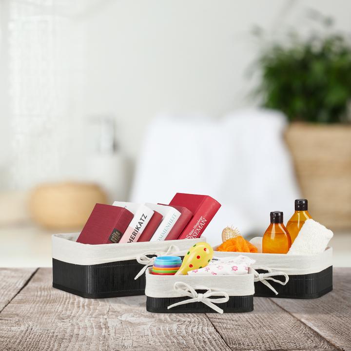 Immagine prodotto Relaxdays 3x cestino di stoccaggio (3 x, 32 x 22 x 12 cm)