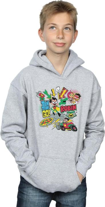 Image du produit - Sweat à capuche TEEN TITANS GO ROBIN MONTAGE - Garçon (116)