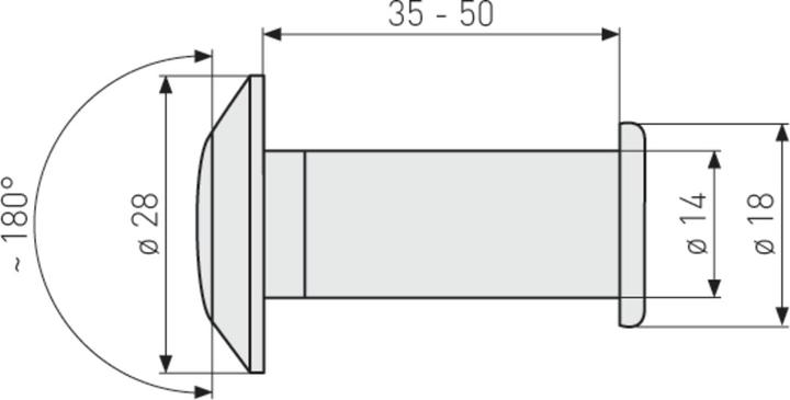 Actual product image Abus 2200 G SB Door viewer, gold (Digital)