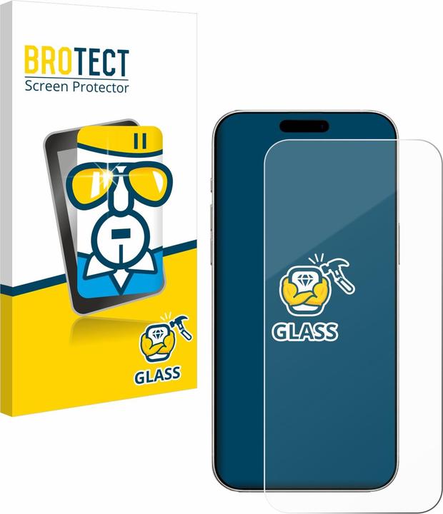 BROTECT Panzerglas Displayschutz 9H Schutzglas Glas Klar Transparent (1 Stück, Apple iPhone 16)