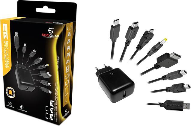 Actual product image Egogear Charging cable 7in1 Playstation, XBOX, Switch etc. 1.5m (3DS, PS4, 2DS, PS vita, PS3, PSP, NDS)