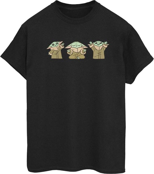 Actual product image Star Wars Womens/Ladies The Mandalorian Grogu Poses Cotton Boyfriend T-Shirt (3XL)