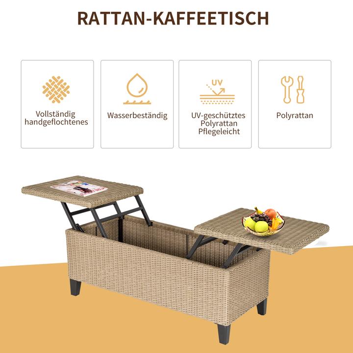 Produktbild Outsunny 2in1 Gartentisch mit Stauraum
