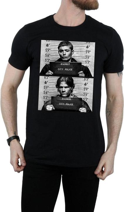 Actual product image Supernatural Mens Winchester Mugshot Cotton T-Shirt (XXL)