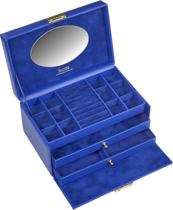 Actual product image Sacher 24.519.561515 - Jewellery box Emma colisimo blue full-grain cowhide