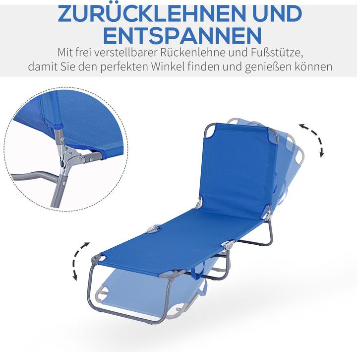 Image du produit Outsunny Bain de soleil avec dossier inclinable (187 cm)
