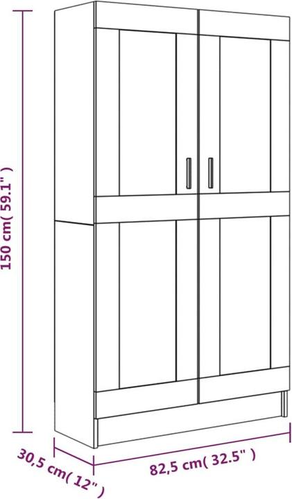Image du produit VidaXL Bücherschrank Grau Sonoma 82,5x30,5x150 cm (82,5 x 30,5 x 150 cm)