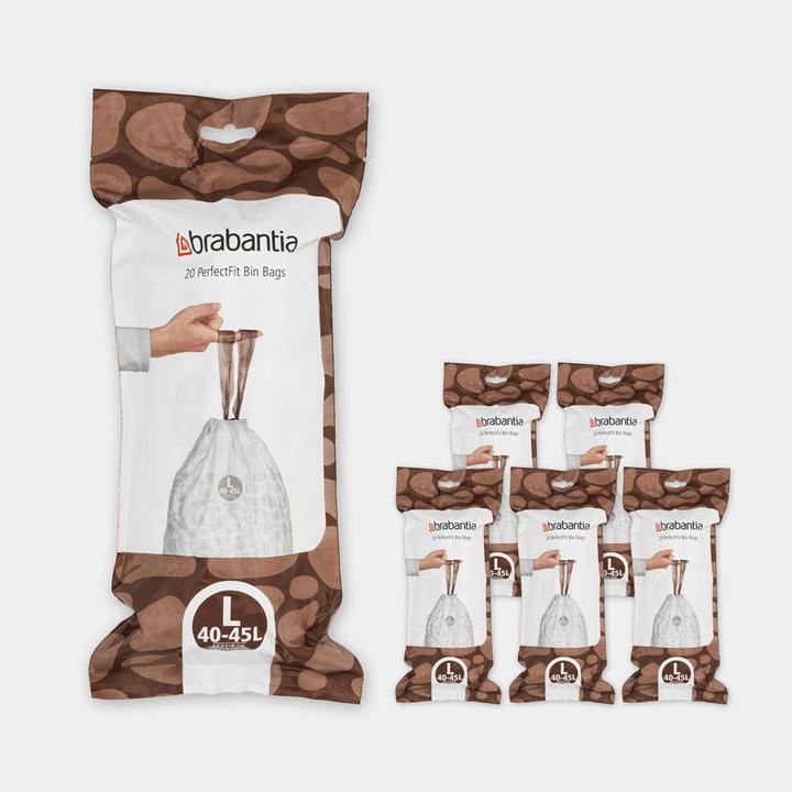 Immagine prodotto Brabantia PerfectFit Vuilniszakken - 40/45 l - Codice L - 6 rotoli x 20 stuks (120 x, 45 l)