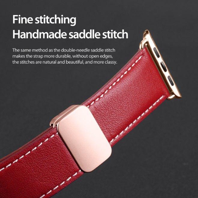 Produktbild Dux Ducis YA Armband (38 mm, 40 mm, 41 mm, Echtleder, Apple Watch Series 3, Apple Watch Series 4, Apple Watch Series 5, Apple Watch Series 6, Apple Watch Series 7, Apple Watch Series 8, Apple Watch Series 9, Apple Watch SE, Apple Watch Series 1, Apple Watch Series 2)