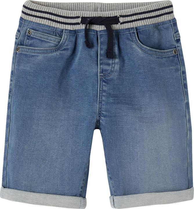 Actual product image Vertbaudet Boys' shorts with slip-on waistband, denim look (110)