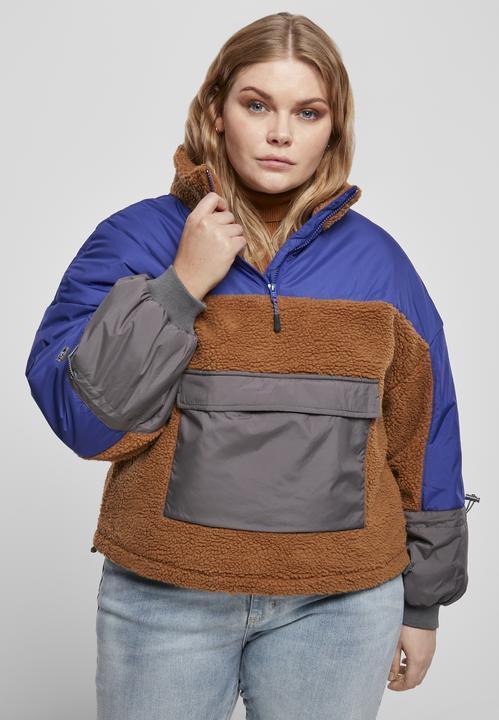 Produktbild Urban Classics Ladies Sherpa 3-Tone Pull Over Jacket (XS)