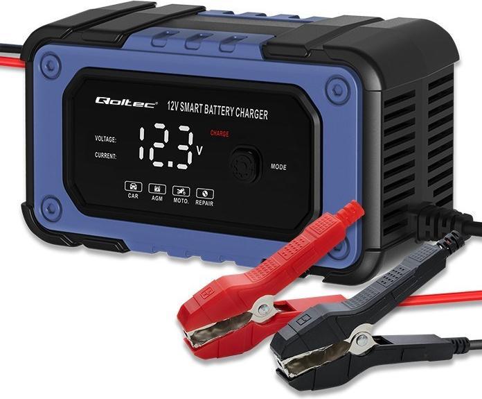 Actual product image Qoltec Prostownik do akumulatora z funkcją naprawy | Inteligentna mikroprocesowa ładowarka| 12V | (12V, 6 A)