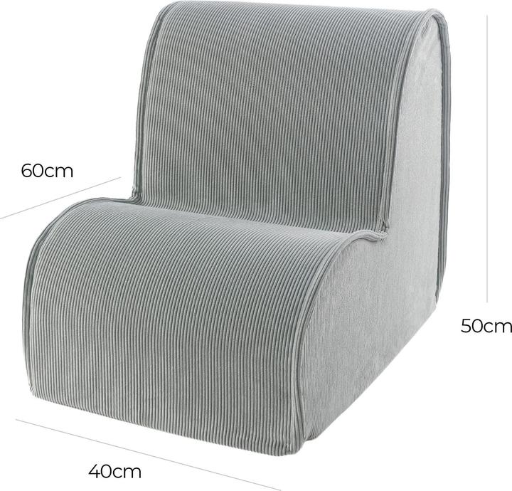 Image du produit Activity Board Chaise pour enfant, velours côtelé, gris (Groupe de sièges pour enfants)