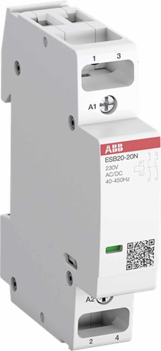 Productafbeelding ABB Inst. contactor 230V 20A 2S/0OE bromvrij ESB20-20N-06