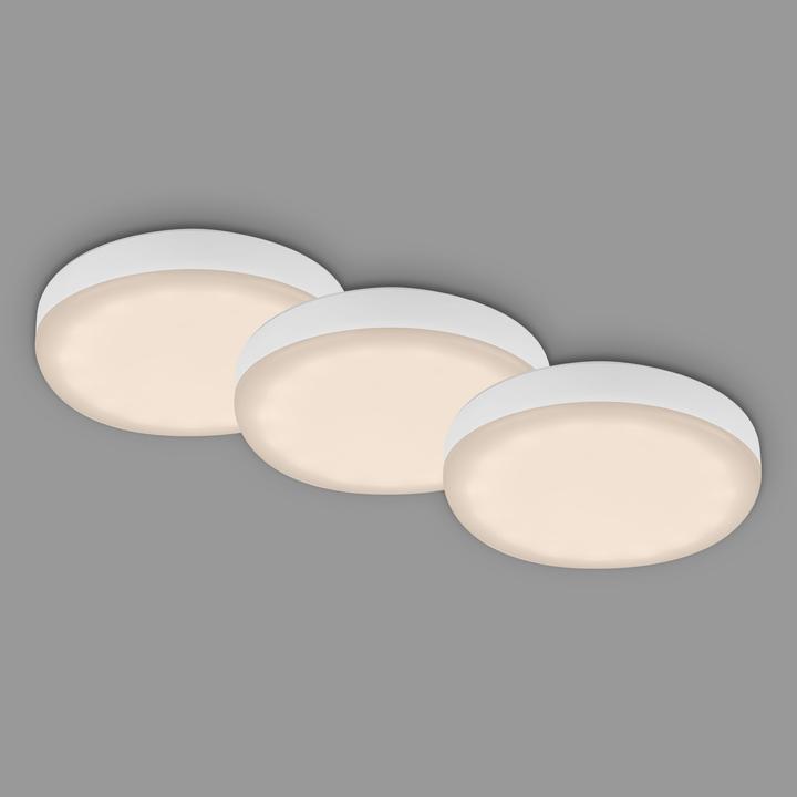 Actual product image Briloner Frameless LED recessed lights, set of 3, white, 3xLED board/3W (350 lm)