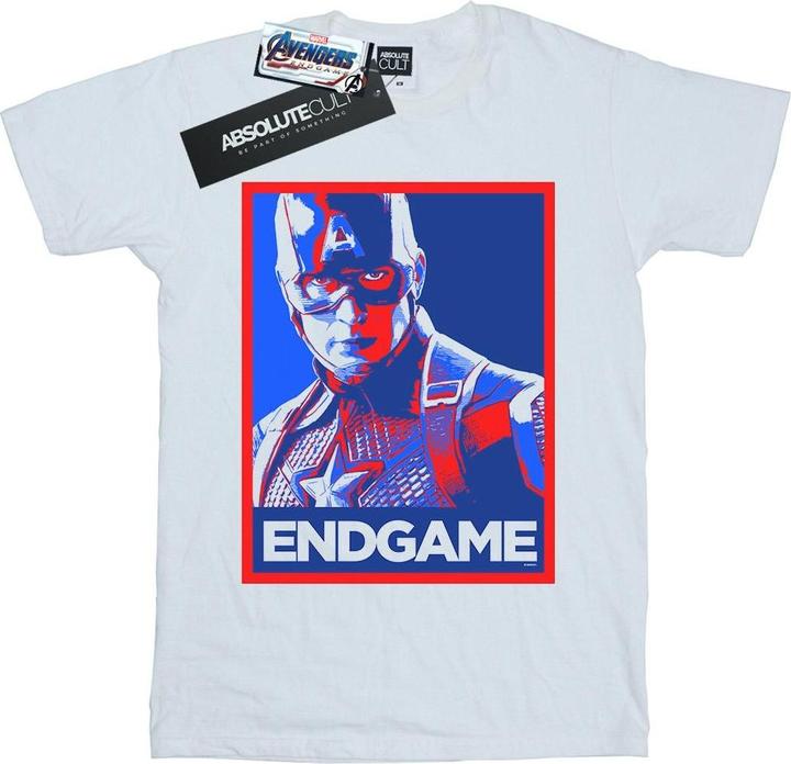 Avengers Endgame Captain America Poster Baumwolle Boyfriend TShirt