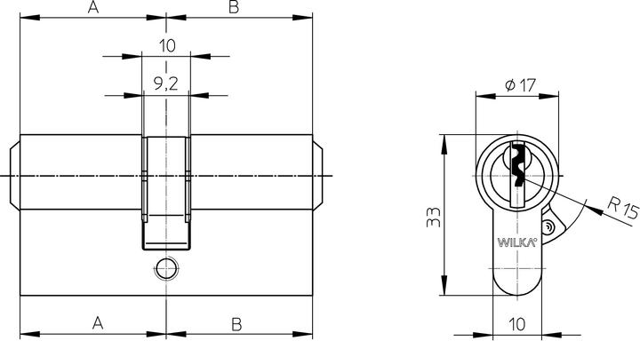 Actual product image Wilka Profile cylinder 1463 Mmv N+G, 45-50 mm (Profile cylinder)