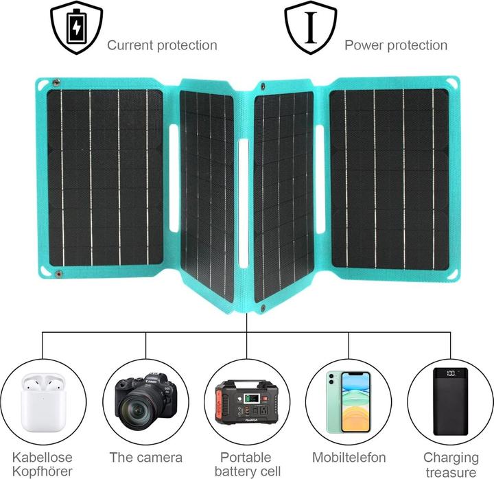 Immagine prodotto Yingguang Faltbares 36W Solarpanel-Ladegerät mit 3 Anschlüssen (36 W)