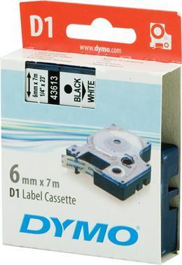 Actual product image Dymo Strip D1 6mm x 7m, black on white (0.60 cm, White)