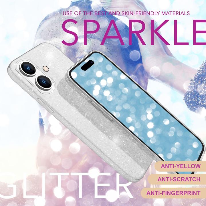 Produktbild Nalia Glitzer Hybrid Hülle (Apple iPhone 16 Plus)