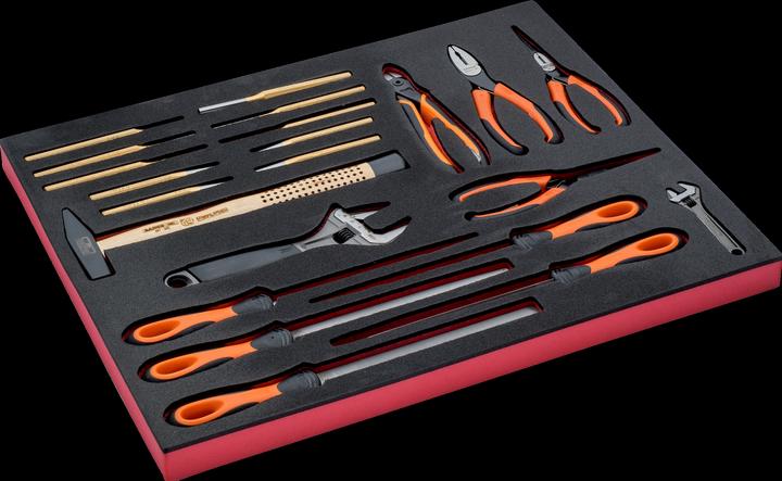 Produktbild Bahco Fit&Go 3/3 Schaumstoffeinlage Satz Rollgabelschlüssel, Schlagwerkzeug, Feilen und Zangen - 22-teili