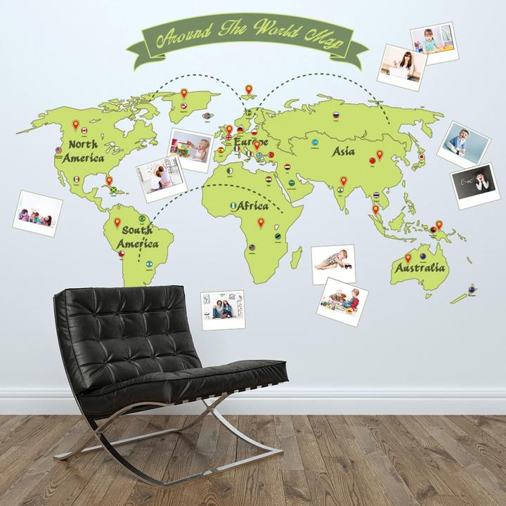Image du produit Walplus Carte du monde (180 x 90 cm)