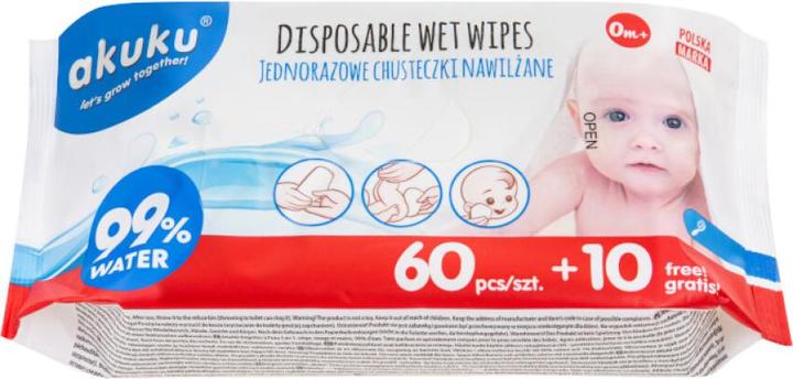 Immagine prodotto Akuku Salviette umidificate 99% acqua 70 pezzi (Ricarica)